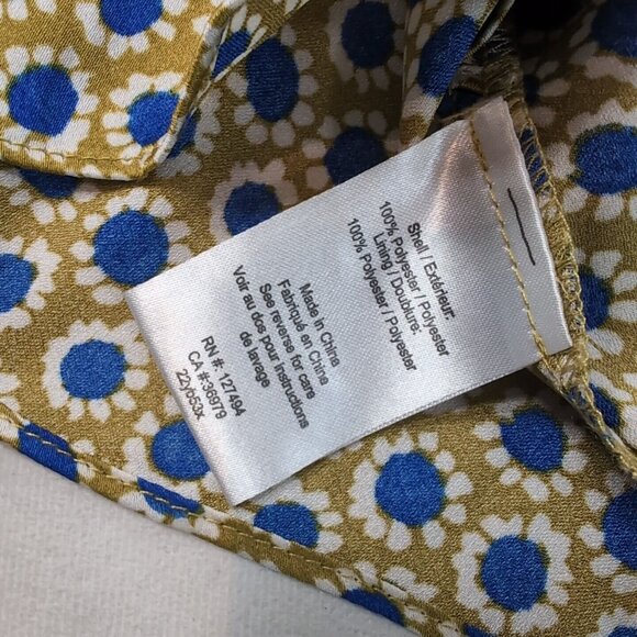 Heartloom Cross Halter Tank Top V-Neck Floral FLower Gold Yellow Blue M Medium - Picture 8 of 10